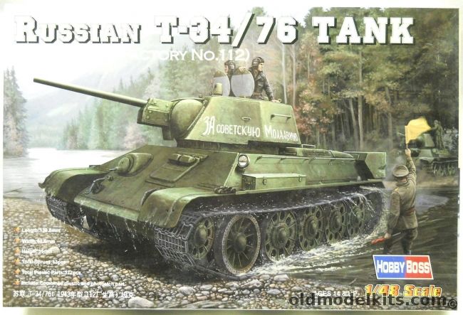 Hobby Boss 1/48 Russian T-34/76 Tank Model 1943 Factory No.112 - (T34), 84808 plastic model kit